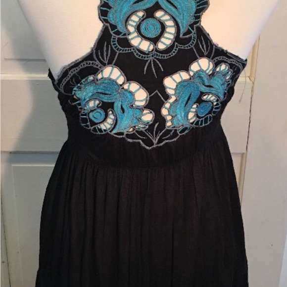 Free People Endless‎ Summer Cutwork Embroidered Dress turquoise teal lace cutout - Picture 8 of 8